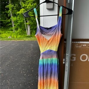 Ocean Drive Purple and Orange Sundress Maxi